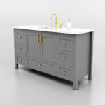 Cool Grey 60" Bathroom Vanity