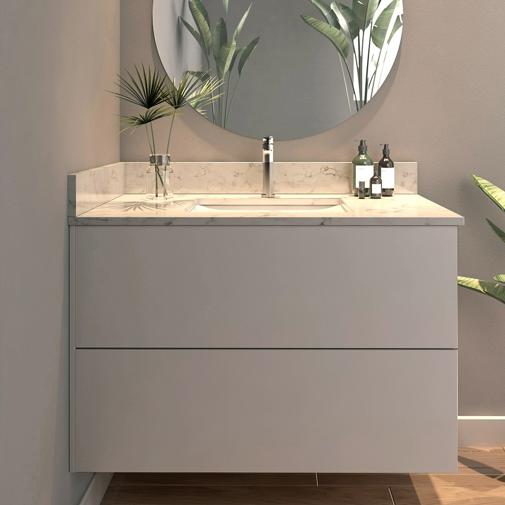 Modern Maple Granite Floating Bathroom Vanity